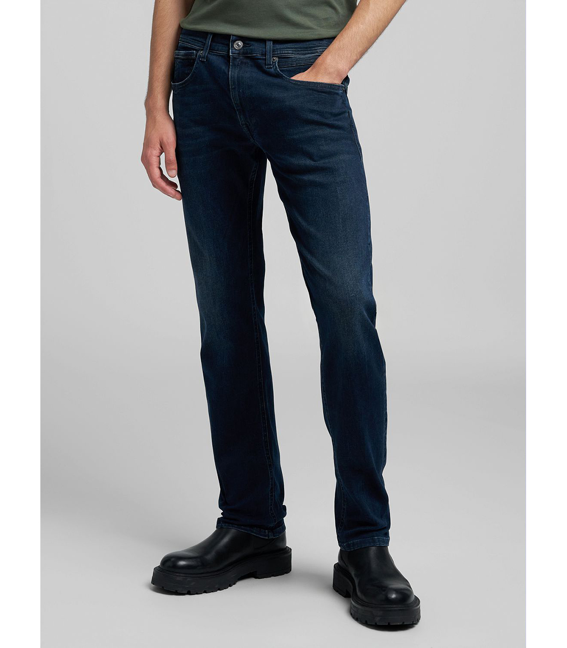 ストレートフィットGROVER Hyper Flex ブルーブラックデニム 詳細画像 ダークブルー 2